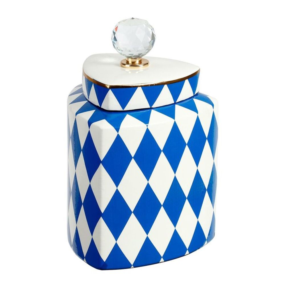 Mark Roberts Small Harlequin Jar With Lid, Blue